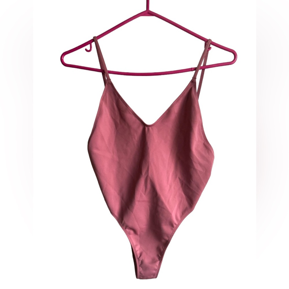 KENDALL & KYLIE Blush Pink Mauve One-Piece Swimsuit Sz S